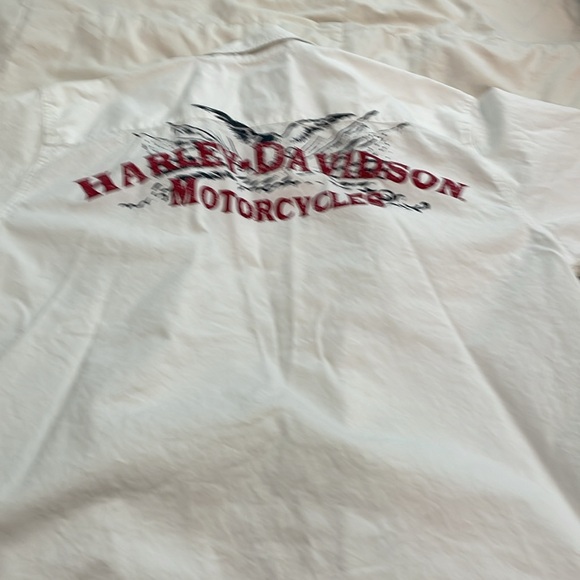 Harley Davidson white size Large button down shirt - Picture 4 of 6